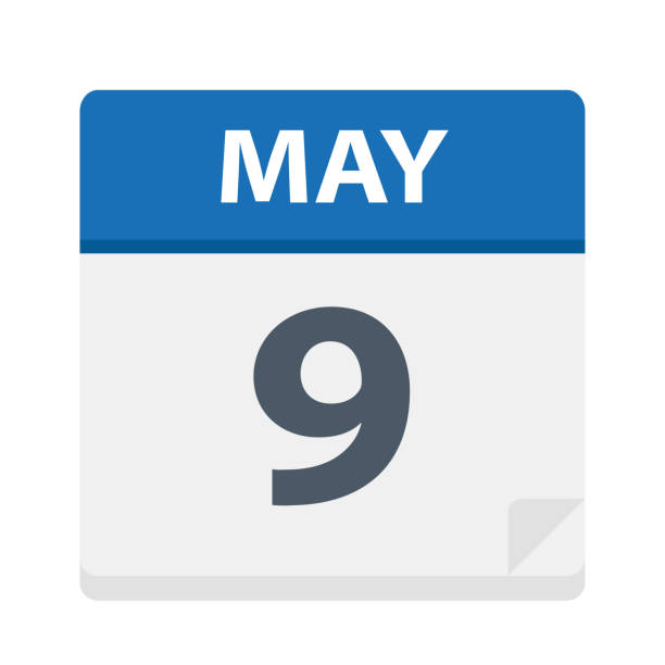 9 мая - значок календаря - 9 may stock illustrations