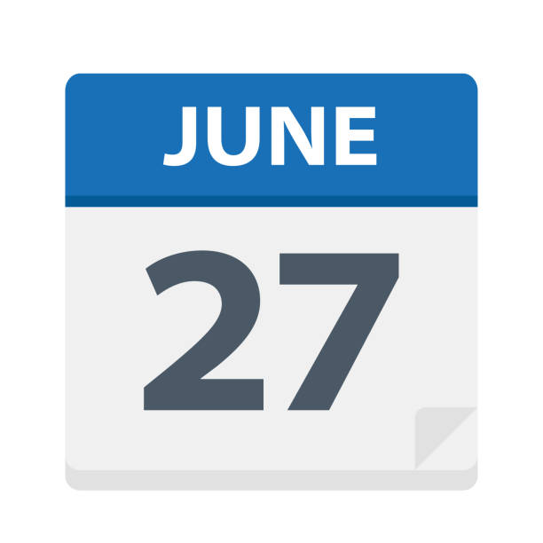 June 27 - Calendar Icon June 27 - Calendar Icon - Vector Illustration number 27 stock illustrations