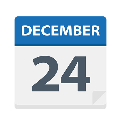 December 24 - Calendar Icon - Vector Illustration