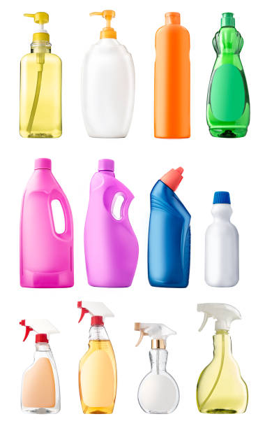 istock Collection of cleaning bottle product with different display 1070307296