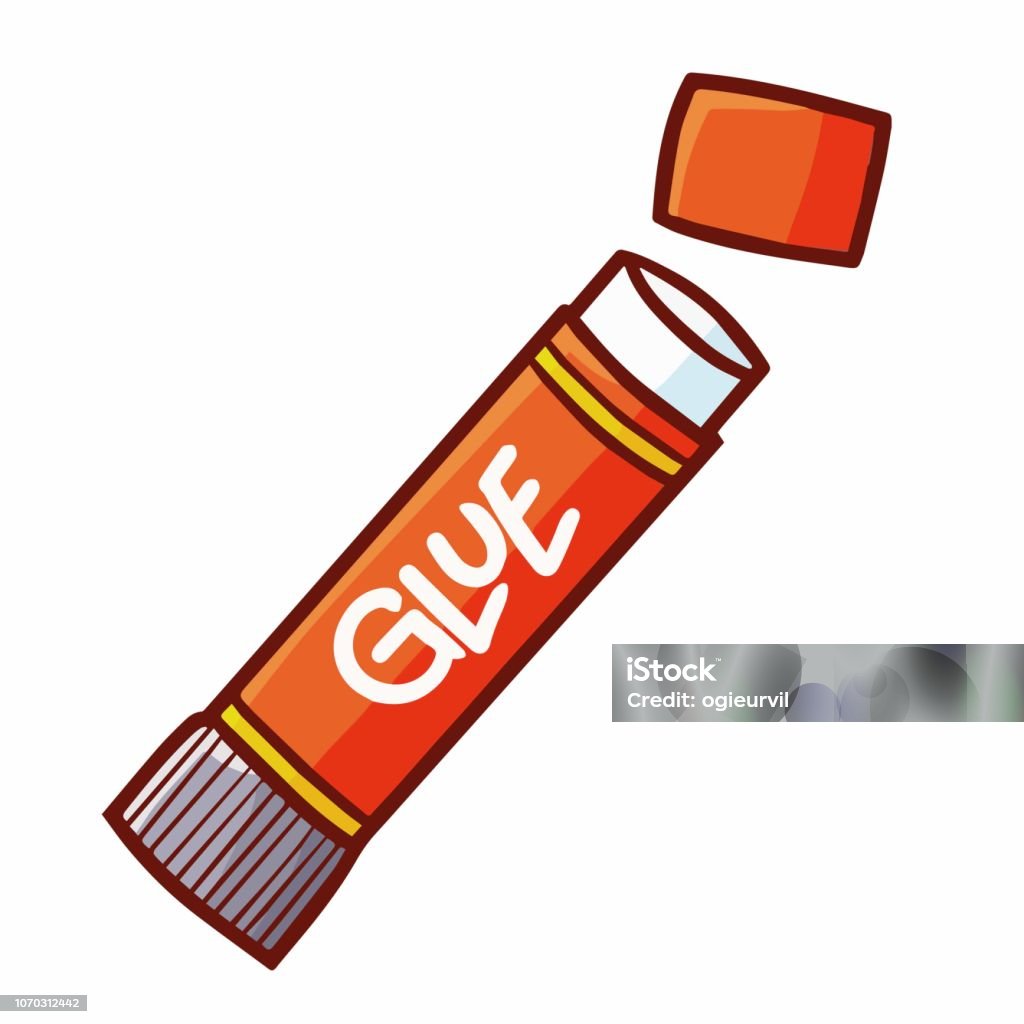 Red Stick Glue For Office Supplies Stock Illustration - Download Image Now  - Glue, Sticky, Tube - iStock
