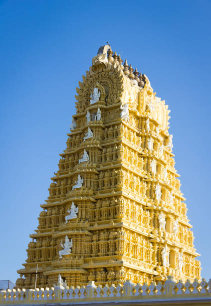 istock Chamundi Hills Temple over blue sky in Mysore, Karnataka, India 1070321686