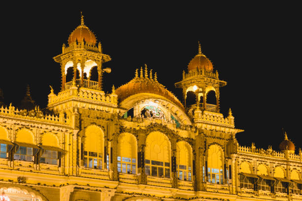 istock Mysore Palace center domes lighted up at night 1070321700