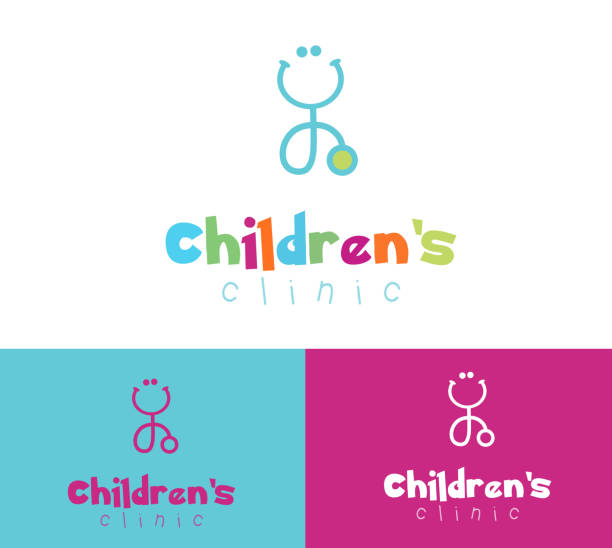 ilustraciones, imágenes clip art, dibujos animados e iconos de stock de lindo colorido estetoscopio sonriendo para clínica pediatra infantil - pediatra