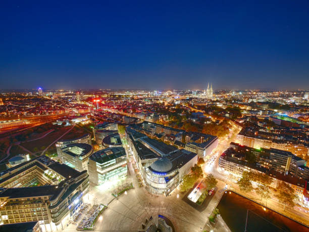 istock Cologne cityscape with cathedral aerial view 1070331092