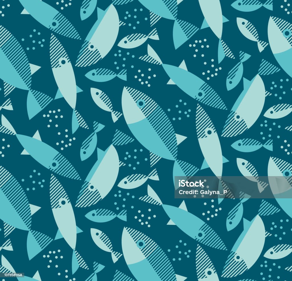River Fish Patterns Blue River Fish Seamless Pattern Stock Illustration - Download Image ...