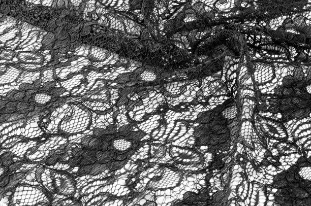 istock Texture, background, pattern. Fabric of black lace. Background of fabric from lace stylized roses. Abstract lace pattern with flowers. Wallpaper, underwear and jewelry. Your invitations 1070339802