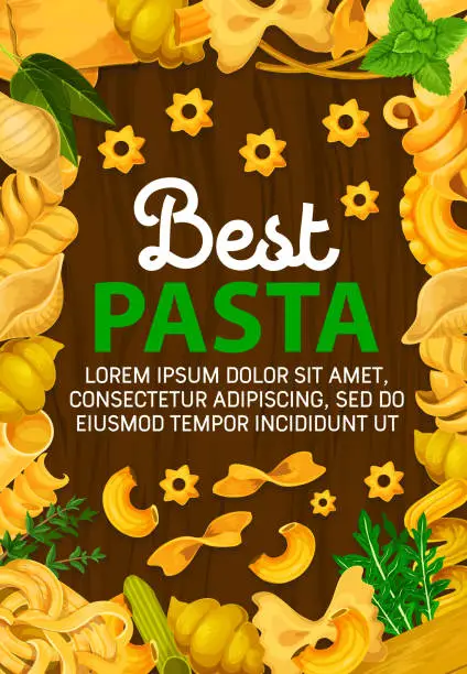 Vector illustration of Seasonings herbs and Italian pasta