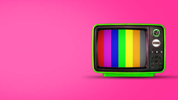 istock Old vintage tv on pink background 1070353390