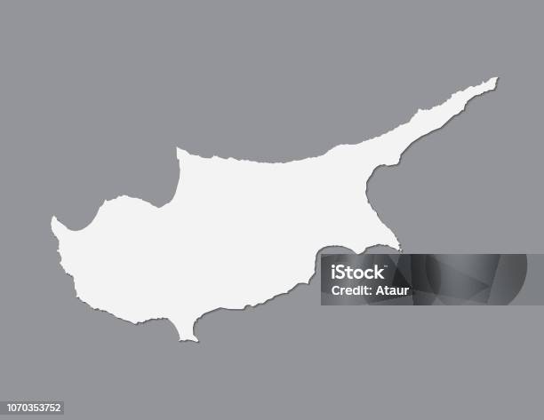White Color Cyprus Map Using Single Border Line On Dark Background Vector  Illustration Stock Illustration - Download Image Now - iStock