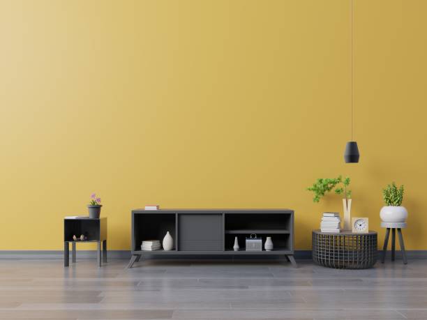istock Cabinet TV in modern living room 1070357786