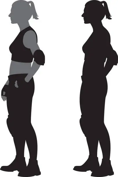 Vector illustration of Sports Woman Silhouette