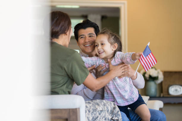 istock Excited mom return home after military assignment 1070362288