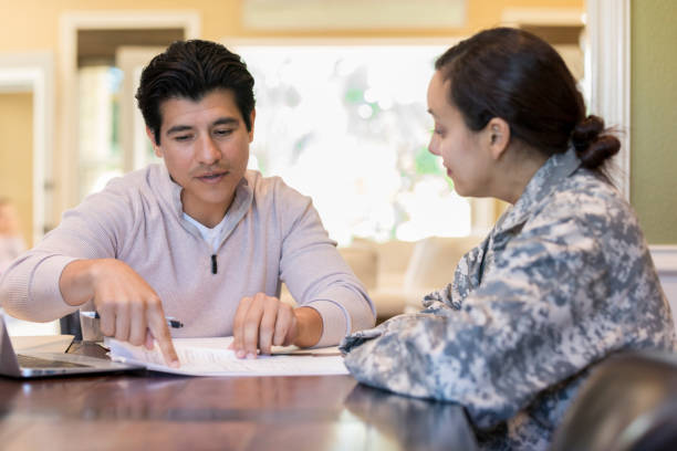 Couple review legal documents