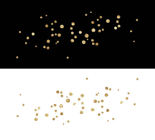 Set of golden textured confetti