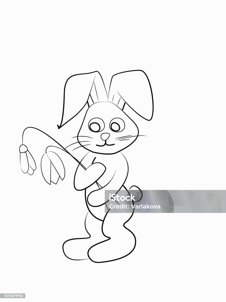Easter Coloring Black And White Raster Illustration For Coloring Book
