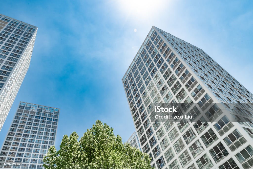 The modern building and sky Backgrounds Stock Photo