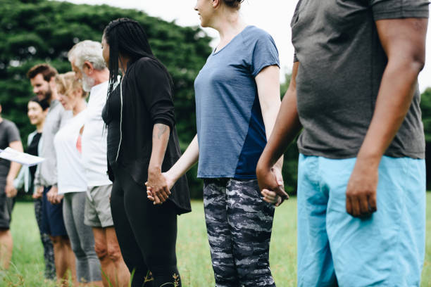 istock Happy diverse people enjoying in the park 1070381926