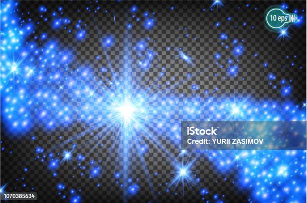 A Magical Christmas Star On The Milky Way Is A Realistic Light Effect Isolated Stars Vector Transparent Pattern Of Glowing Stars For The Design Of Xmas Holiday Greeting Cards Happy New Year Stock Illustration - Download Image Now