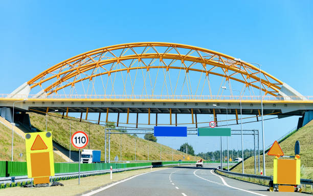 istock Bridge on modern highway road Czech republic Europe 1070389534