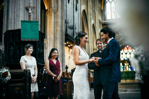 istock Bride and groom at the altar 1070390576