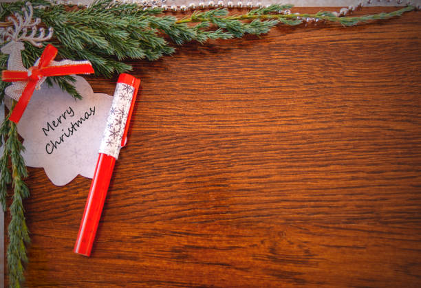 istock Christmas card, with pen and inscription. 1070390978