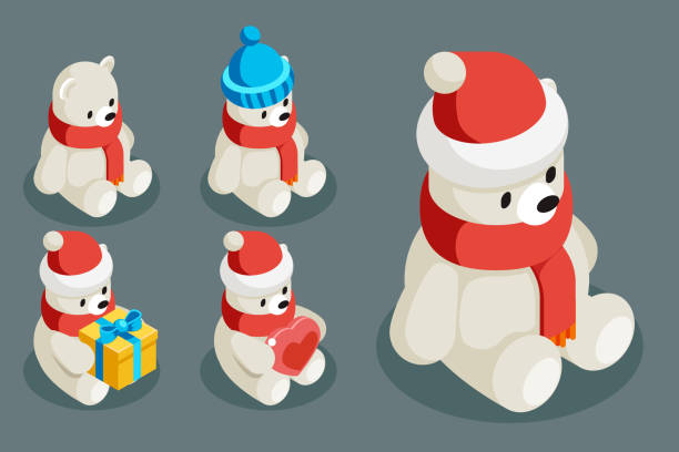 Lowpoly Polygonal Christmas Isometric 3d Icons Set Flat Cartoon Design Vector Illustration [Ð¿ÑÐµÐ¾Ð±ÑÐ°Ð·Ð¾Ð²Ð°Ð½Ð½ÑÐ¹] vector art illustration