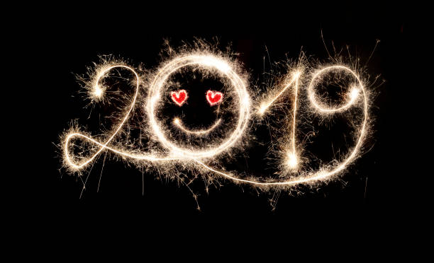 istock Sparkler New Year 2019 With Emoji, Emoticon, Smiley 1070393390