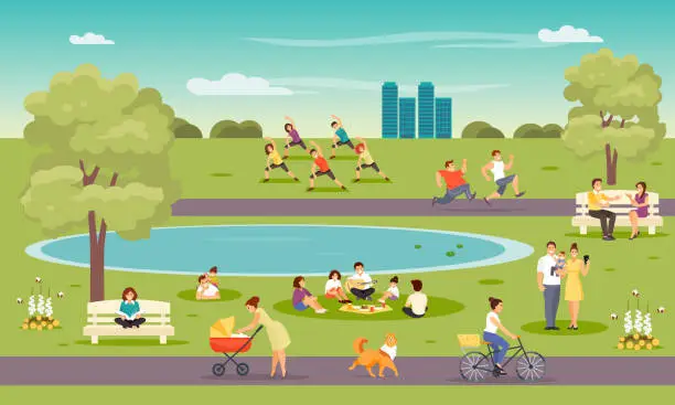 Vector illustration of People in the park vector