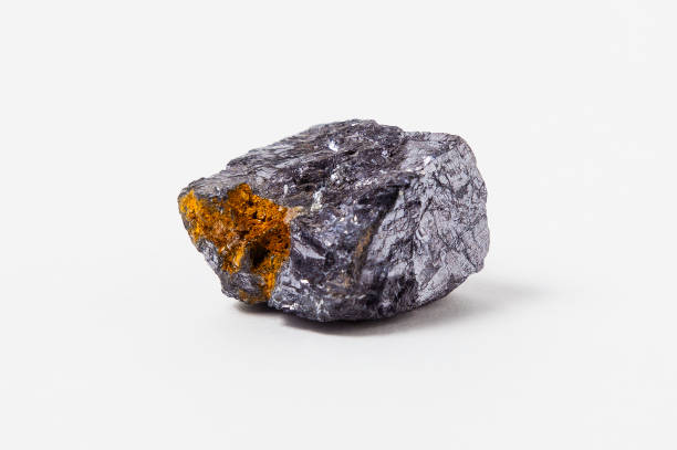 Galena ore isolated on white background. stock photo