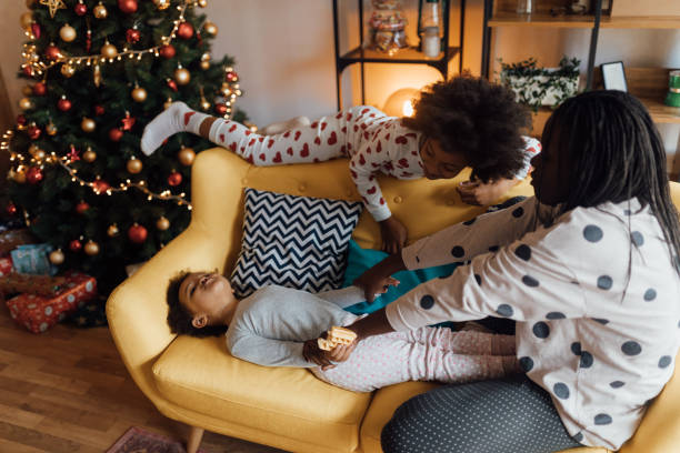 istock Excited girls on Christmas morning 1070400314