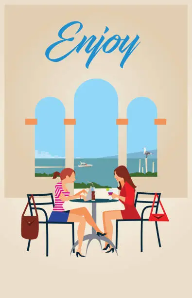 Vector illustration of Lounge Bar Cafeteria
