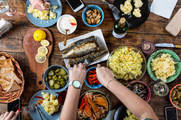 istock Thanksgiving Day, Christmas, Cut the fish,  festive table 1070412430