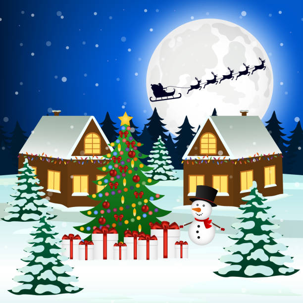 istock Cityscape with a Christmas tree and gifts 1070413536