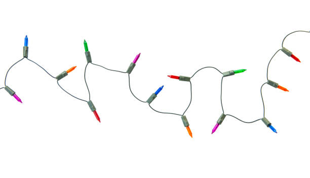String of christmas lights isolated on white background With clipping path