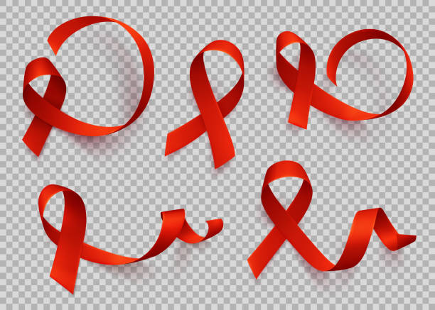 illustrations, cliparts, dessins animés et icônes de gros set de réalistes rubans rouges, symbole de journée mondiale sida, 1 décembre, illustration vectorielle. journée mondiale du cancer - 4 février. - aids awareness ribbon