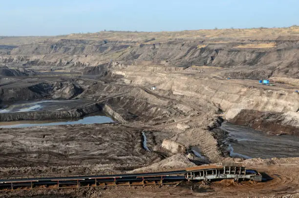 bucket wheel excavator in a coal mine.