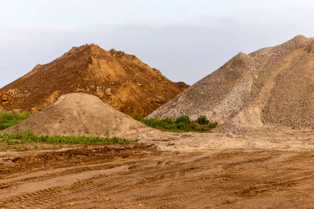 istock Several sand mountains in front of blue sky 1070456312