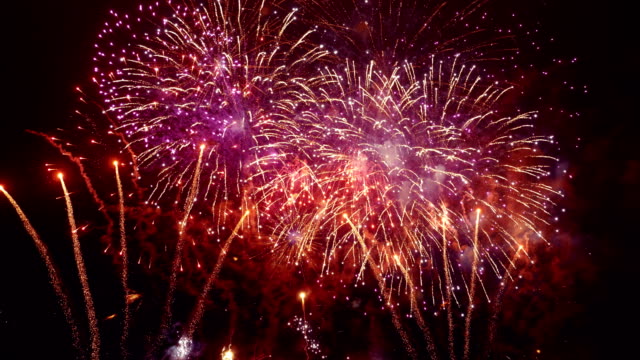 Fireworks show in 4K slow motion