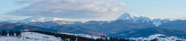 istock Evening winter cloudy day mountain ridge 1070462024
