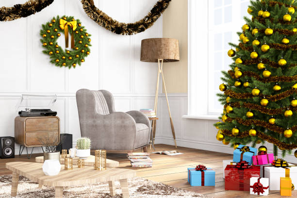 istock Christmas Living Room Interior 1070463146