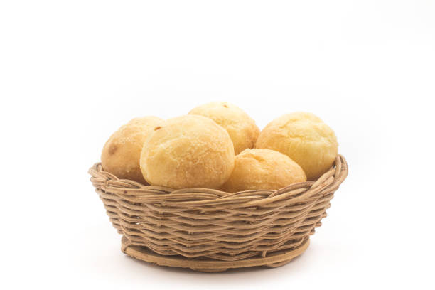 istock Brazilian Minas Cheese Bread in a basket bowl 1070470396