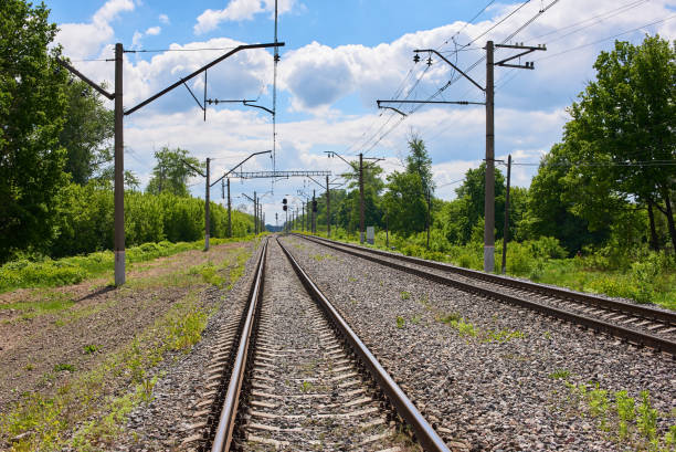 istock Industrial landscape with railroad 1070472678