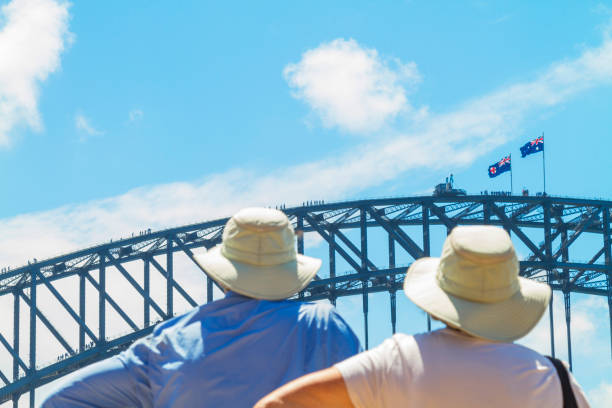 Tourist at Sydney Harbor Bridge