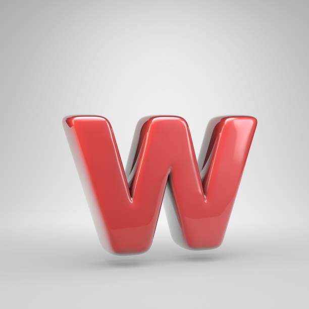 istock Coral car paint letter W lowercase isolated on white background 1070479530