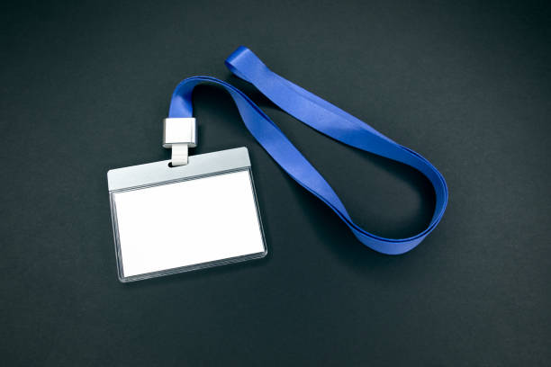 istock White empty staff identity mockup with blue lanyard 1070485420