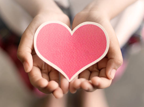 istock Beautiful heart put on girl hands 1070507774