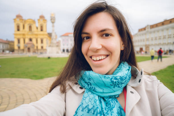 istock Young tourist making personal perspective selfie 1070510672