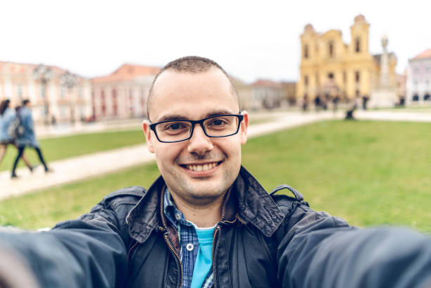 istock Young tourist making personal perspective selfie 1070511630