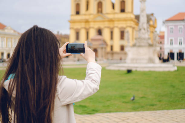 istock Young tourist taking photos 1070511852